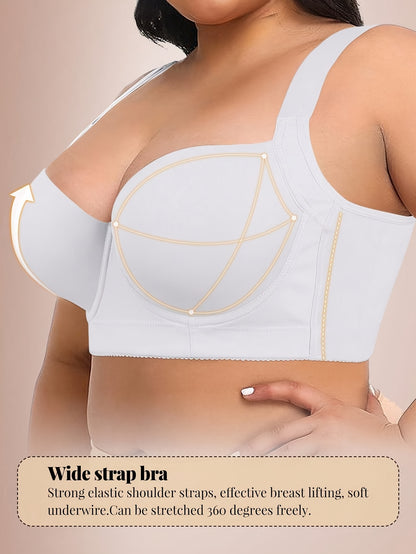 Set of Three Alluring Seamless Bras in Large Size with Gathered Design And Wide Shoulder Straps, Perfect for Everyday Use