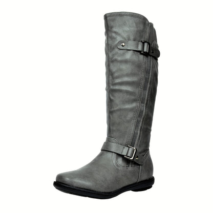 Knee High Faux Fur-Lined Winter Boots - Women's Fall Tall Boots