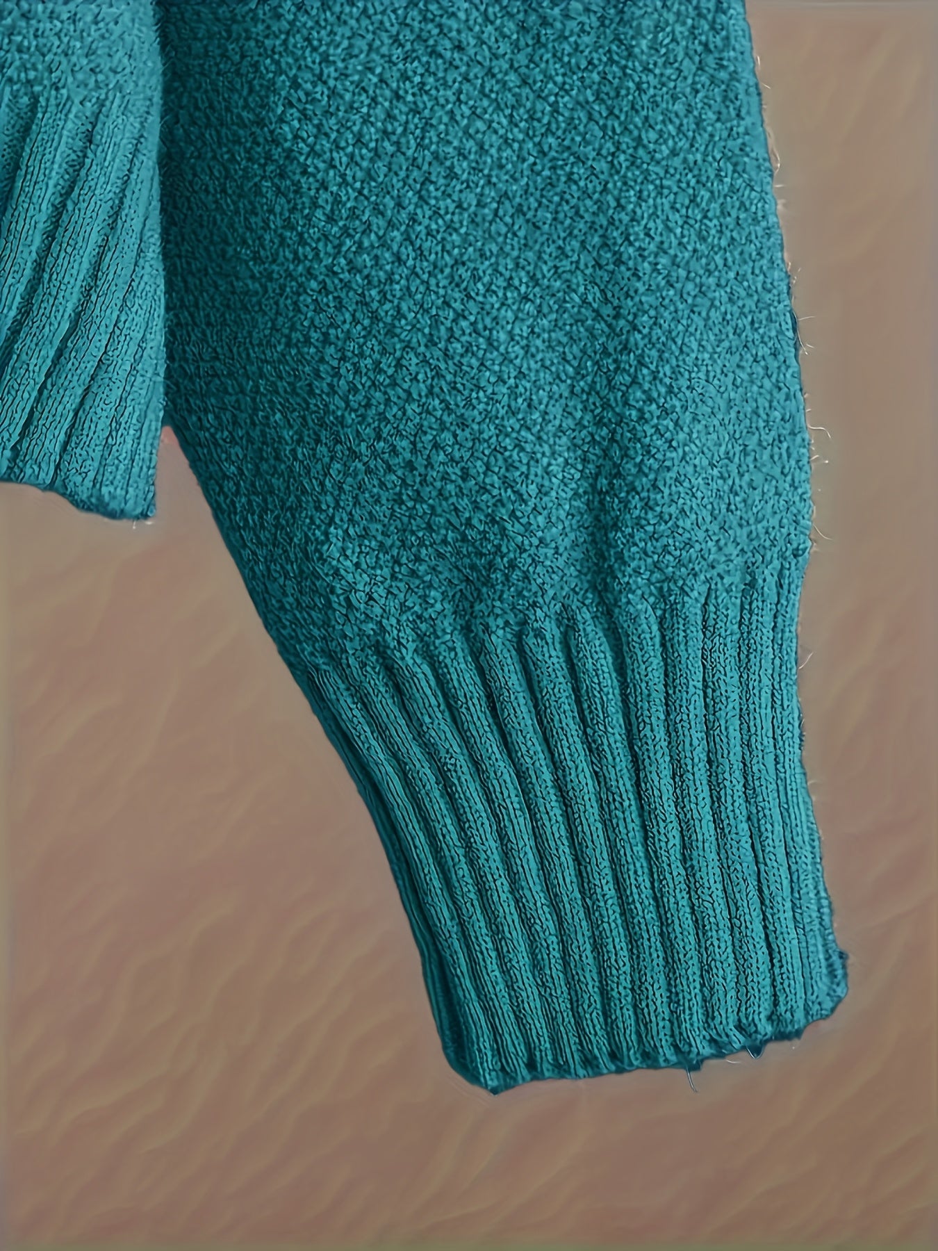 Women's Brick Red Knit High-Waist Long-Sleeve Pants - product view 38