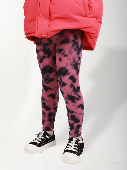 Random 6pcs Set Of Tights for Girls, Super Stretchy And Soft, Suitable for Spring And Autumn, Casual And Fashionable Rolled Waist Tights, Solid Color And Printed 9/10-length Pants Combination Set.