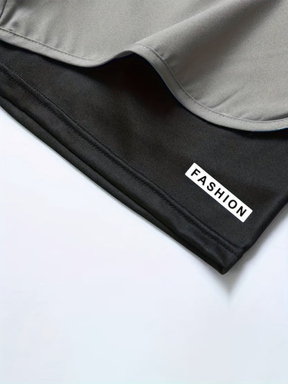 4pcs Summer Women's Casual Sports Shorts, Featuring A Two-piece Layering Design with Letters Suitable for Running And Casual Fitness, Come In Black, Gray, Green And