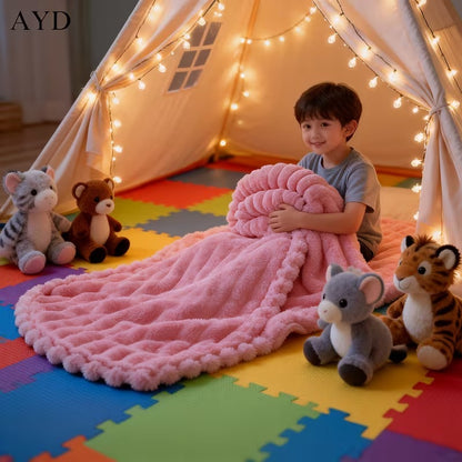 Luxury Plush Imitation Rabbit Fur Blanket - Ultra-Soft, Lightweight, Material Safety Kids Blanket, Multi-Color, Ideal for Bedcouch, Travel, Camping, Homegoods, Cozyvibes, Room, Best Gifts for Easter Sunday And Mother'S Day