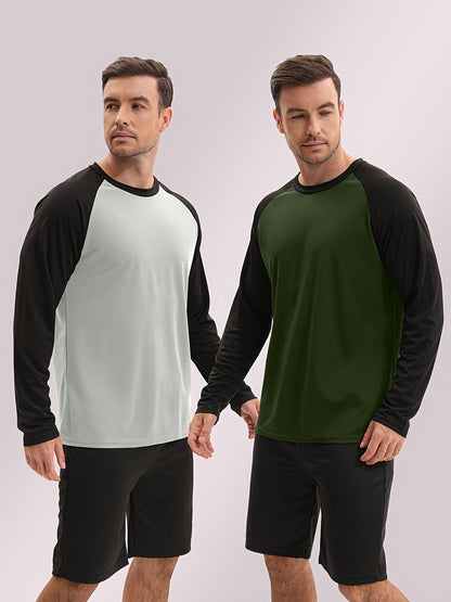 5pcs Men'S Quick Drying Long Sleeves. Multi-Color Combination Set of Fine Bead Ground Cloth, Fast Drying And Breathable