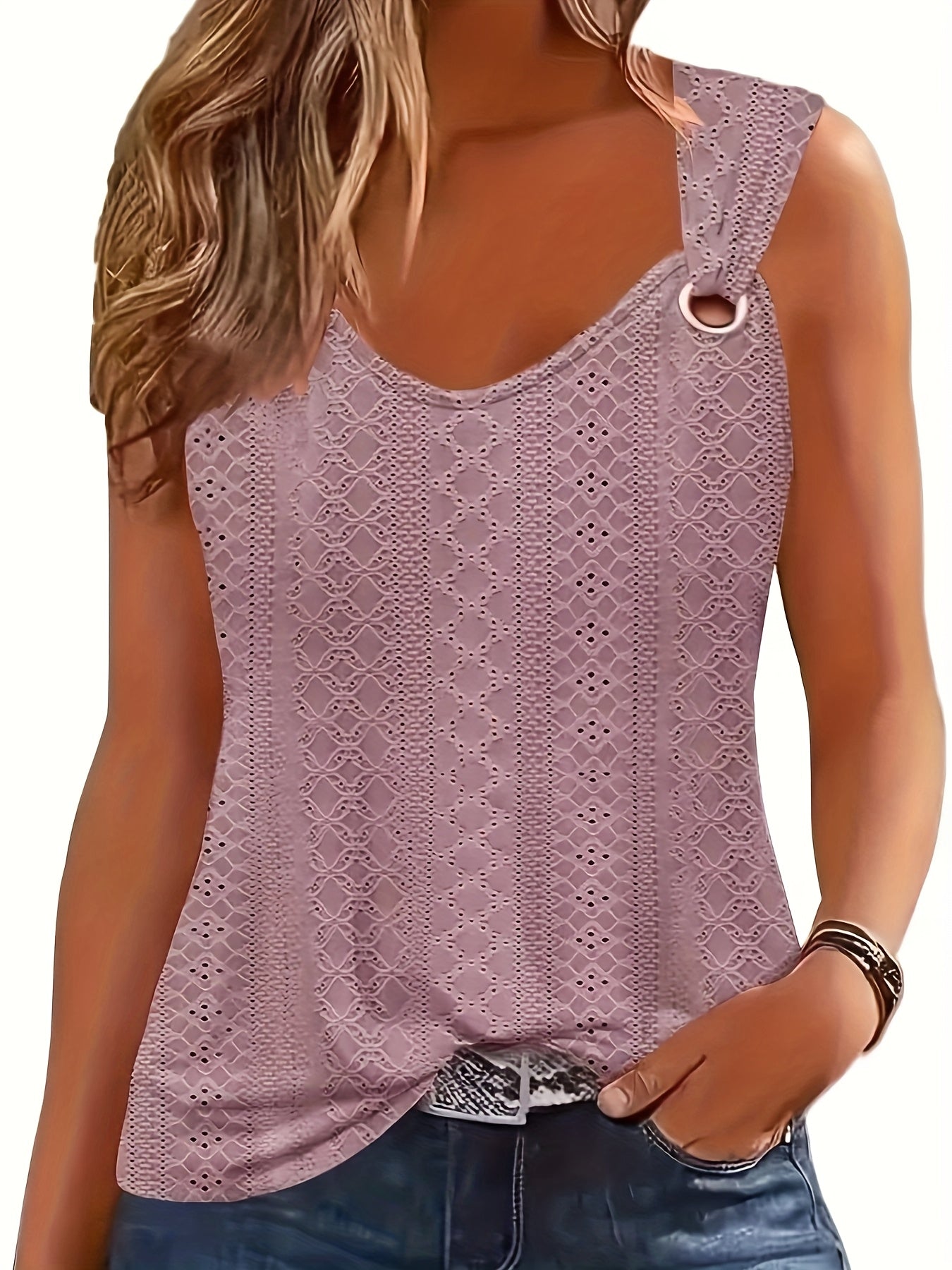 Summer Ladies Trendy T-shirt V-neck Sleeveless Tops Casual Loose Comfortable Vest Women