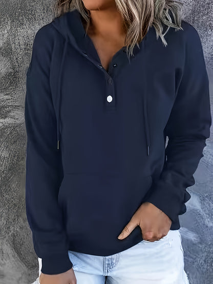 Hoodie for Women Sweatshirt Button Tops Casual Long Sleeve Oversize Pullover