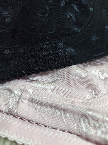 2-Pack Valentine'S Day Special Women'S Sexy Floral Lace Front Closure Bras - No Padding Thin Support Wire-Free Comfort Bras for Casual Attire, Black & Pink, Hand Wash Solely
