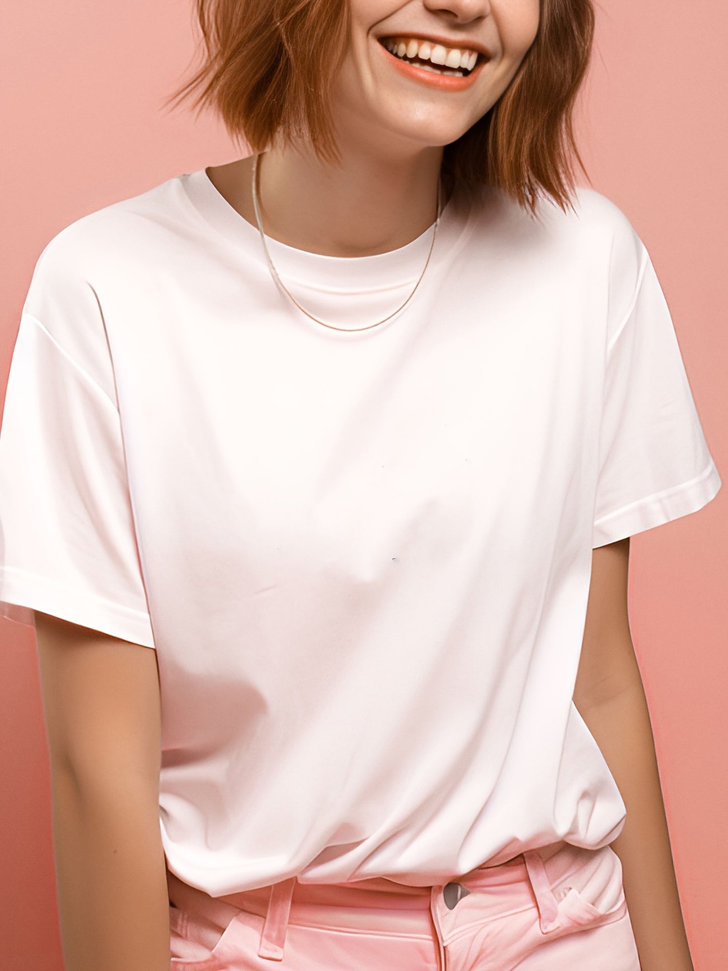 5-Item Collection 100% Crew Neck Cozy And Stylish T-Shirt - Gentle, Airy, Perfect for Gifting And Everyday Wear - Women'S Essential Apparel