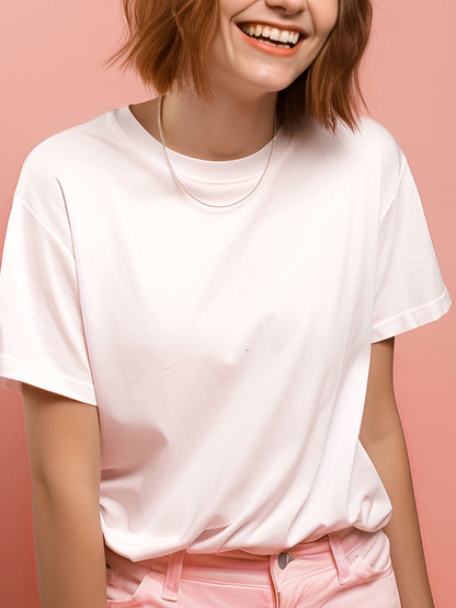 5-Item Collection 100% Crew Neck Cozy And Stylish T-Shirt - Gentle, Airy, Perfect for Gifting And Everyday Wear - Women'S Essential Apparel
