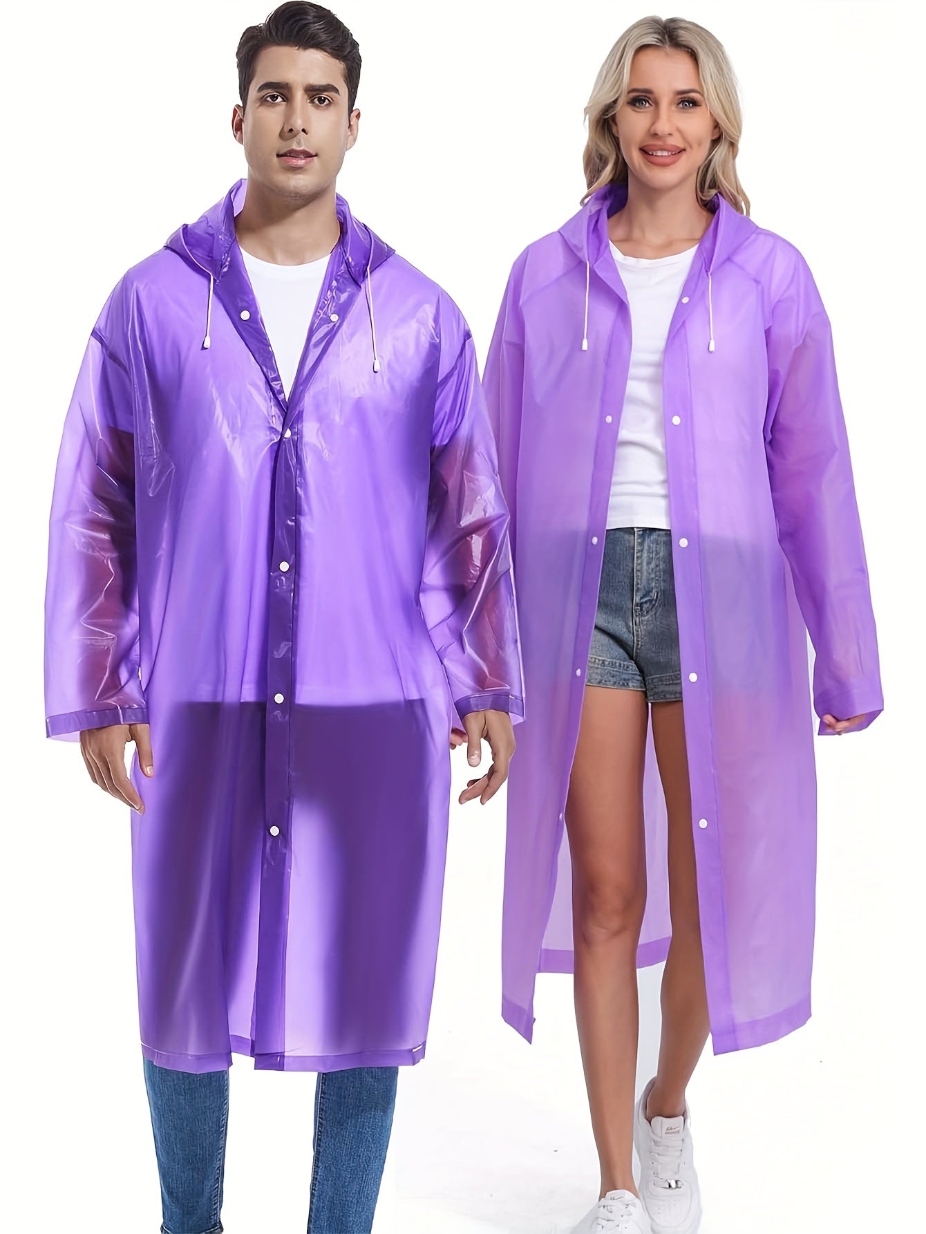 4pcs Reusable Adults Rain Ponchos Portable Raincoats For Women Men With Hood For - product view 20
