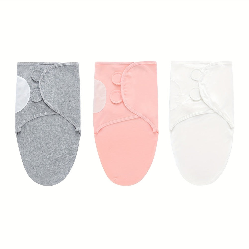 3-Pack Newborn Swaddling Blankets - Womb-Like Wrap Design