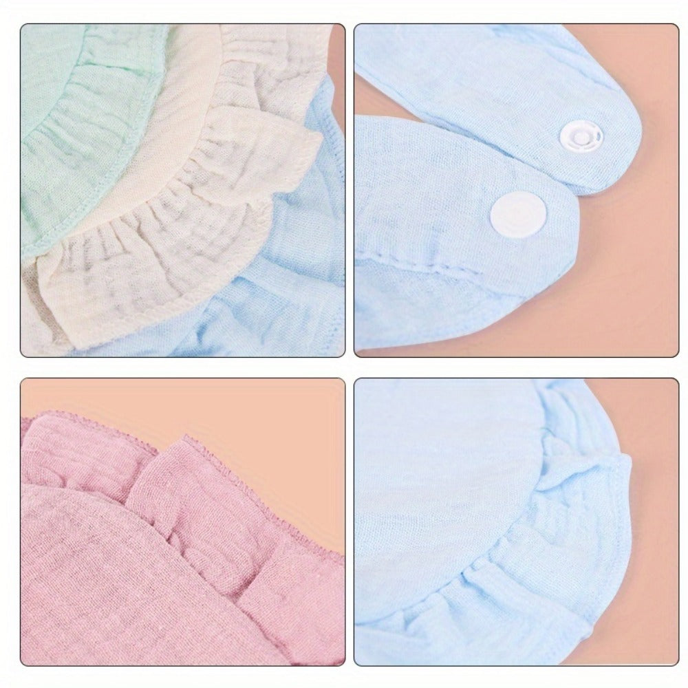 Muslin Baby Bibs 10-Pack - Adjustable Drool Bibs