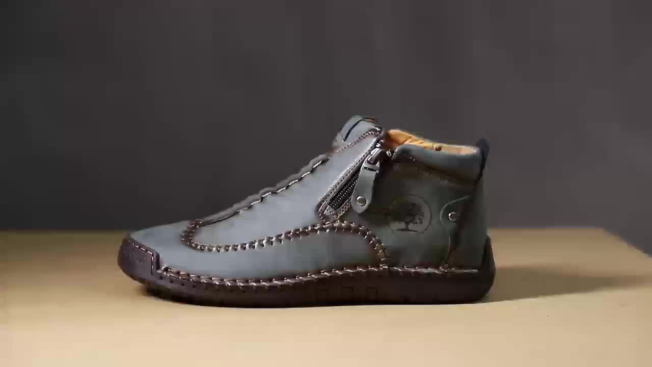 [Casual Classic Boots] Ladies Plus Size Fashion Short Boots Handmade Casual Shoes Classic Outdoor Shoes Women's Shoes With Side Zippers
