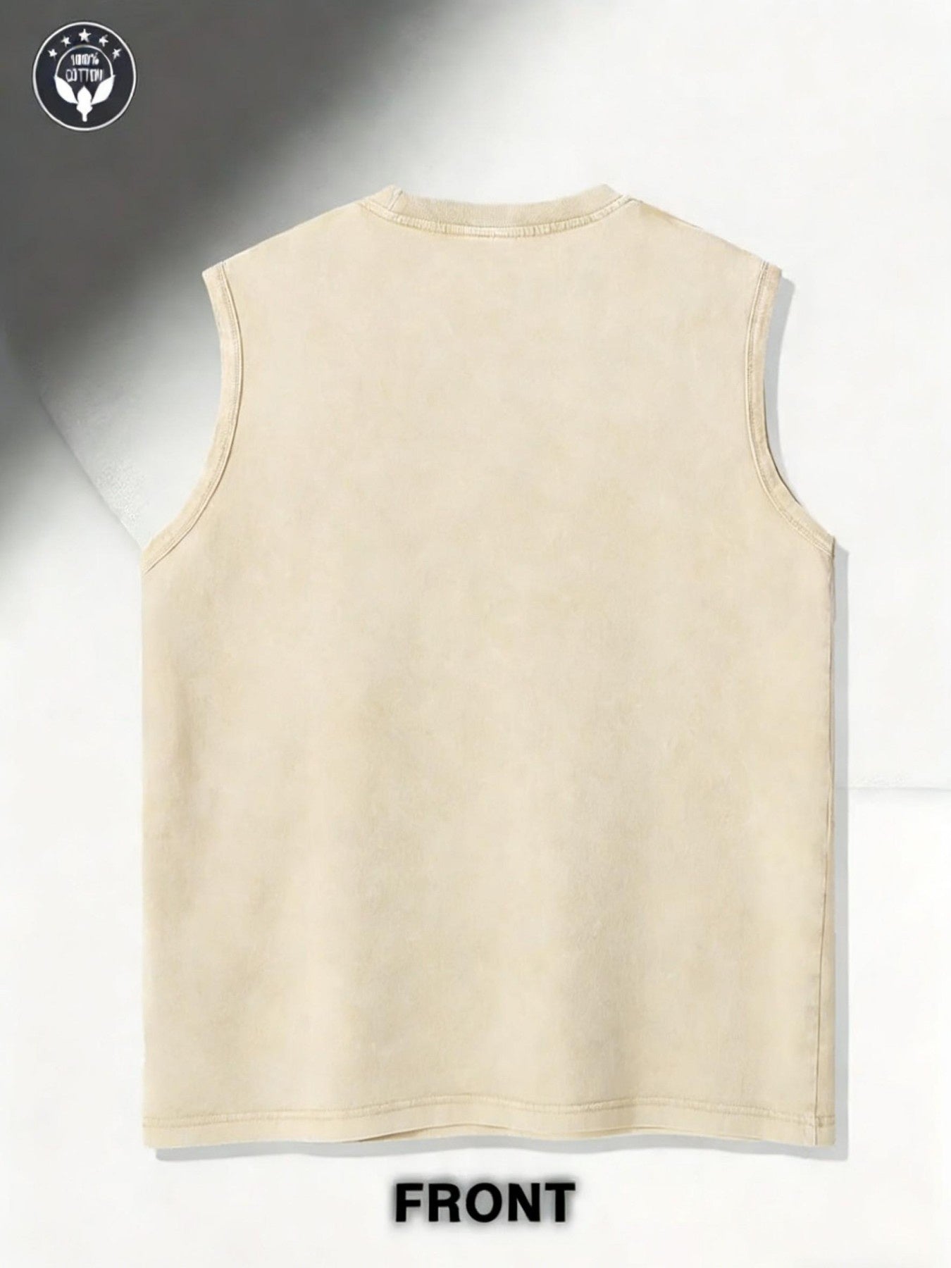 Black Cotton Printed Sleeveless T-Shirt - product view 16