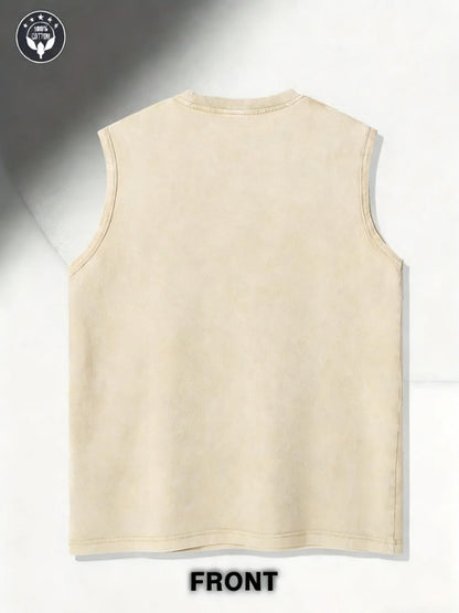 Black Cotton Printed Sleeveless T-Shirt - product view 16