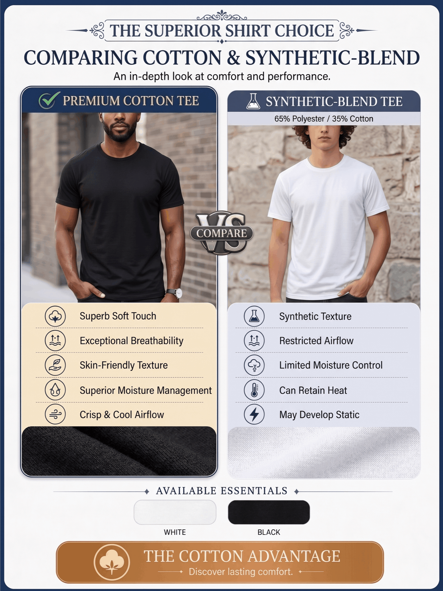 Men's HY01-Black-3pcs V-Neck Slim-Fit T-Shirt - product view 25