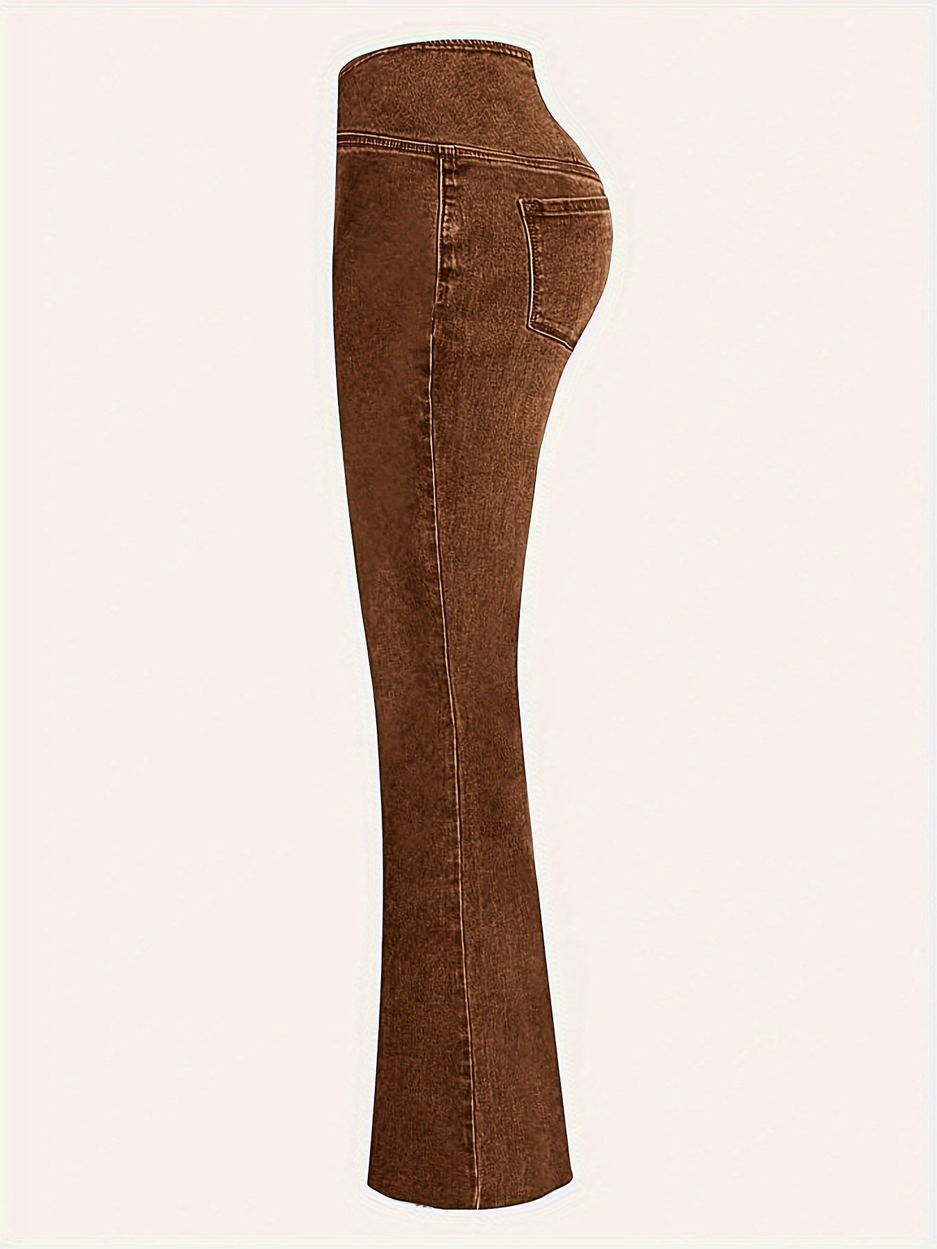 Women's High-Waisted Stretch Jeans - Wide-Leg Bell-Bottom Flared Pants with Cross-Waist , -Like Rayon//Spandex (75/23/2%), All-Season Casual to Dressy Wear, Wrinkle-Resistant Trousers