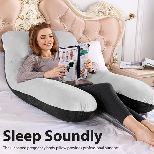 New U-Shaped Extra Large Pregnancy And Adult Luxury Full-Body Maternity Sleep Pillow, Featuring a Removable Cover, Perfect for Side Sleepers, Providing Support for a Pregnant Woman'S Back, Hips, Legs, Belly, And Abdomen