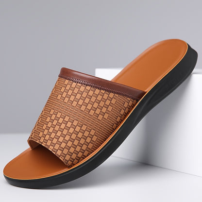 Men's Summer & Year-Round Lightweight Breathable Slippers - Indoor/Outdoor Non-Slip Shower Sandals with Sole & Upper - All-Terrain Casual House for Bathroom,, - Comfortable Slip-On Design