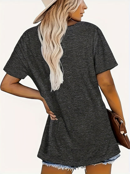 Fashionable Womens Graphic Print T-Shirt - Casual Short Sleeve Crew Neck Top - Lightweight & Breathable For Spring & Summer Wardrobe