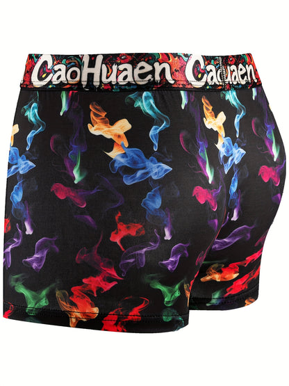 30pcs Random Assortment of New Trendy Print Breathable Quick-Dry Men's Boxer Briefs, Available in Pink+, Green Haircut Patterns; Comfortable Quick-Drying Trousers; Office-Going Casual Trousers; Smooth Texture, Hand-Washable/Care Instructions;