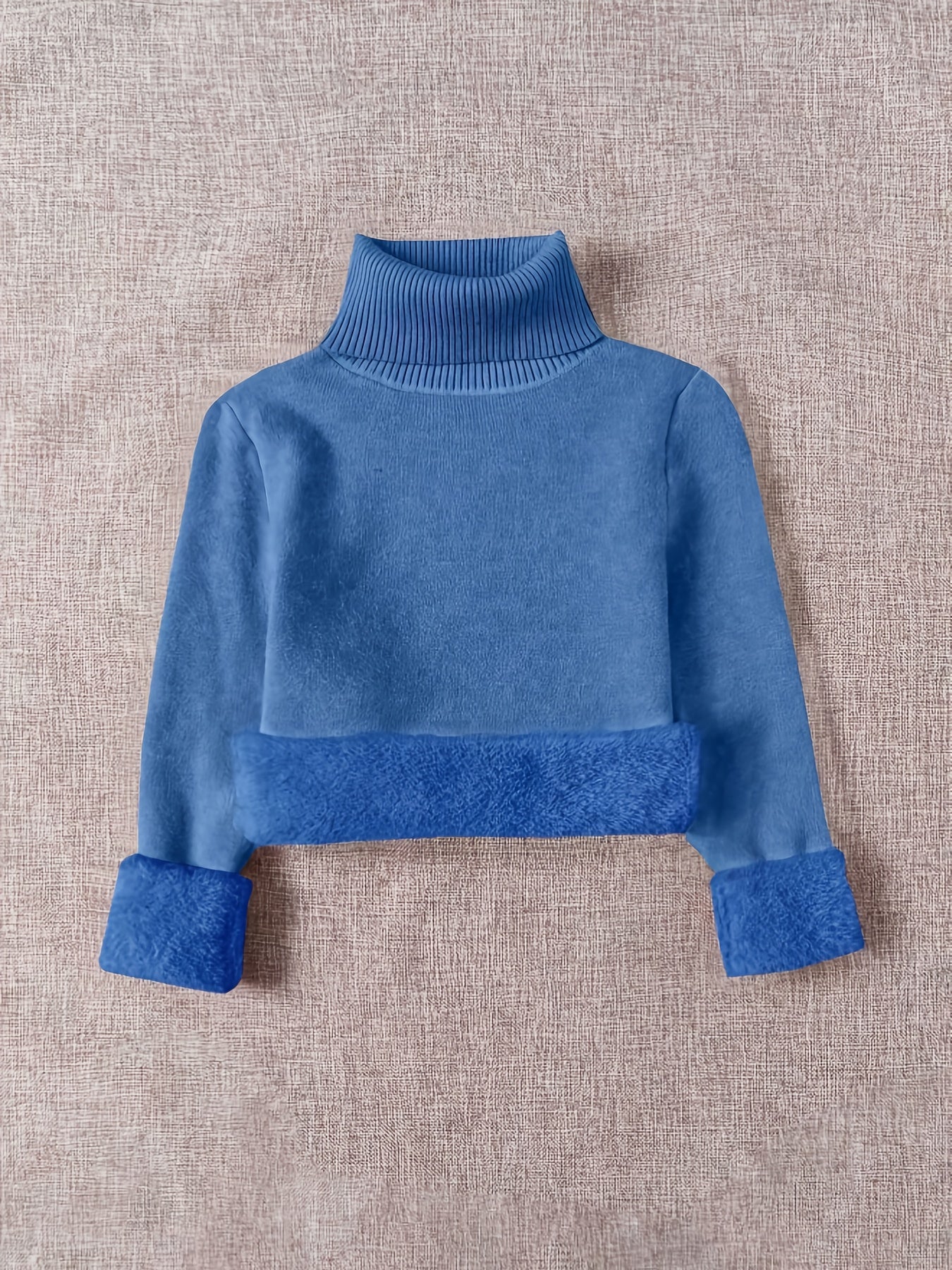 White High-neck -lined Pullover - Thick Lining for Soft Warmth in Winter, Classic Design for Effortless Style, Suitable for Layering or Wearing Alone, Ideal for Cold Weather and Office Wear.