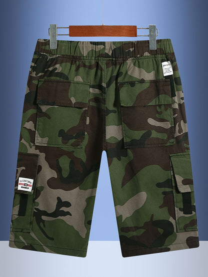 Men'S Large Size Work Pants Camouflage Heavyweight American Trend Comfortable Athletic Casual Hiking Outdoor Elastic Waist Head Multi-Pockets, Plus Size