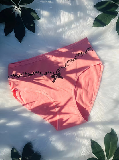 [Women Underwear] 12pcs Set Of Women'S Underwear, Decorated With Butterfly Flower Decorations, Skin Friendly And Breathable, Comfortable And Soft, Elegant And Fashionable Women'S Underwear