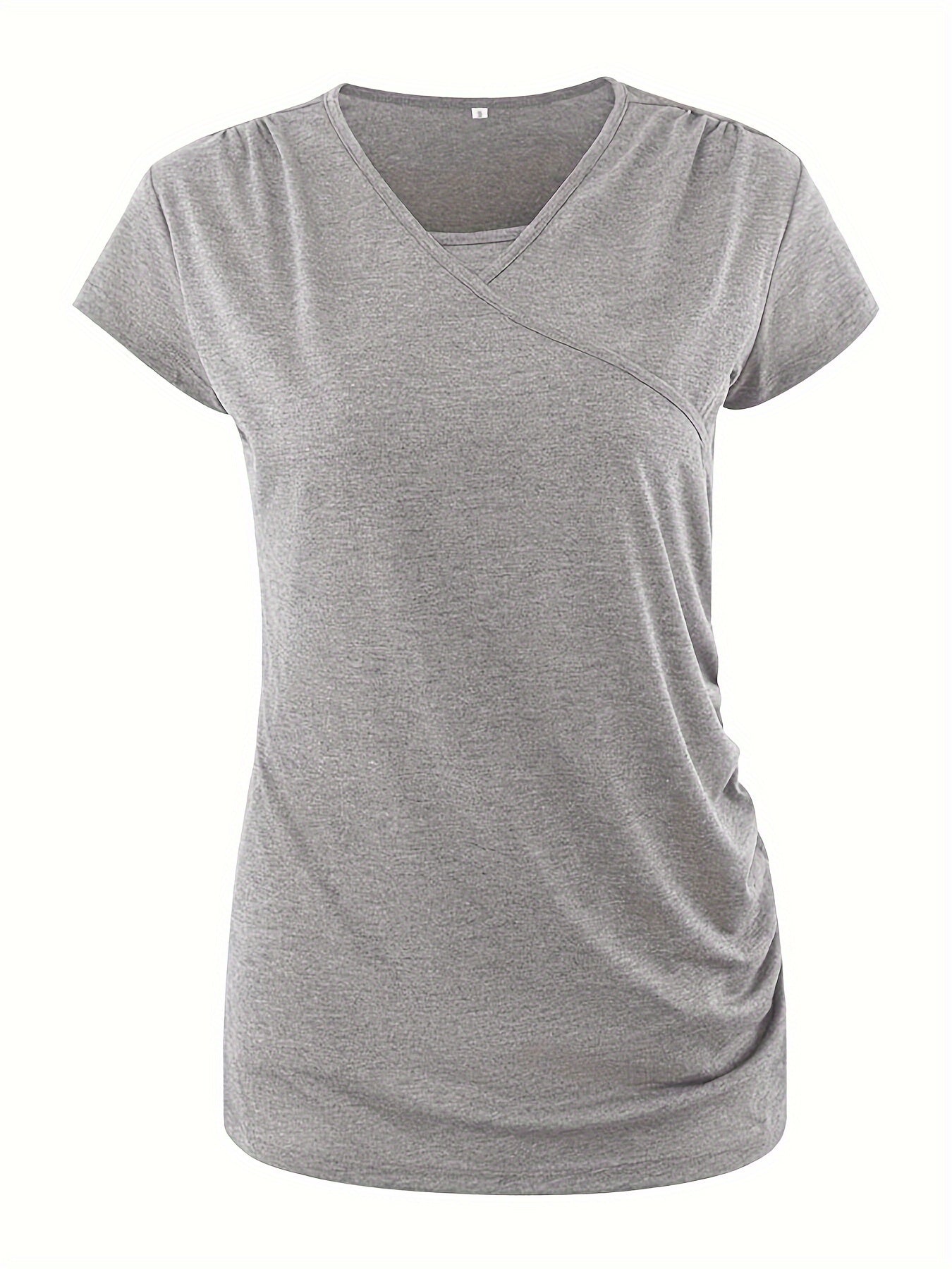 Set of 3 Women'S Short Sleeve Maternity Tops with Side Ruching for Breastfeeding