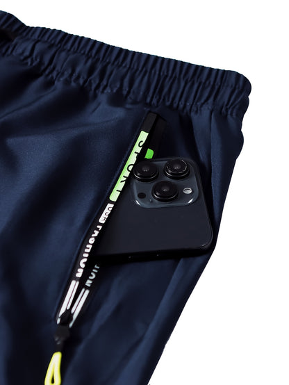 Women'S Heavy-Duty Cargo Pants with Multi-Zipper Pockets & Neon Green Zippers - Belt-Like Waist Drawstring, Full-Length Trousers for Outdoor, Travel - Casual Pants (Neon Green Accent, Spring/Fall) - No-Leg-Slip Design