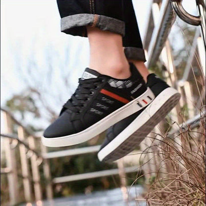 1 Pair Men'S Low-Top Training Shoes - Breathable Pu/Fabric Upper, All-Season Comfort for Walking, Running, Travel & Casual Wear, Comfy Shoes, Sleek Sporty Design, Modern Athletic, Lightweight Construction, Walking Sneakers, Fitness Enthusiasts