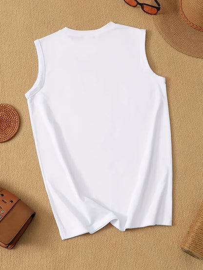 Women' Boho Sleeveless Round Neck Tank Top - Gypsy Soul Dragonfly Print Blouse Suitable for Everyday Casual Wear, Coffee Outfits, Bohemian Style, Machine Washable Non- Shirt for Layering or Use