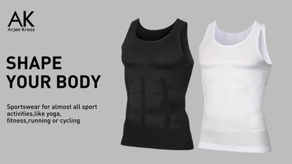 5-Pack Men'S Compression Shirts - Tummy Control Waist Trainer Vest, Sleeveless Body Shaper with Neoprene Filler, Medium Stretch Athletic Base Layer for Workout & Casual Wear, Ruched Design for Enhanced Support, All-Season Slimming Shapewear, Waist Trainer