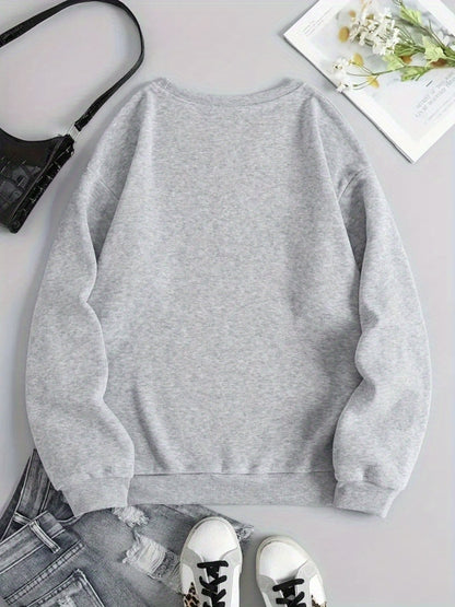 Women'S Sports Thin Section Sweatshirt, Women'S Pattern Creative Printing Sweatshirt, Multi-Color Casual round Neck Pullover, Machine Washable Comfortable Autumn and Winter Clothing, Interesting Design, Soft Fabric, Local Delivery