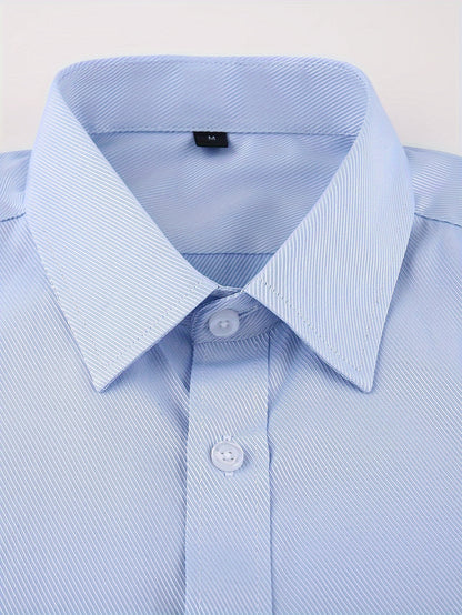 2025 New Men'S French Shirt Double-Barrel Sleeve Business Formal with Premium Cufflinks, Wedding Banquet Office Elegant Slim Fit