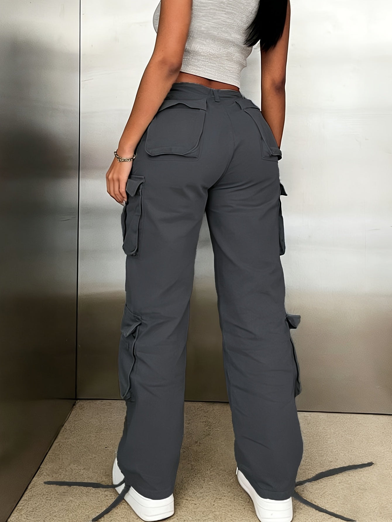 Y2K Style Retro Wash Water Era Feel Women's Work Pants, Basic Multi-functional Pockets Are Very Suitable for Street Travel.