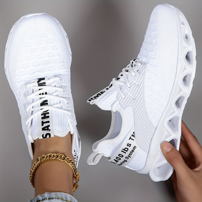 Women'S Sneakers, Women'S Running Shoes, Lightweight Slip-On Flat Shoes Twist Shoes Women'S Casual Shoes, Thick Sole Lace-Up Walking Shoes, Breathable Mesh Tennis Shoes, Trendy Versatile Solid Workout Shoes