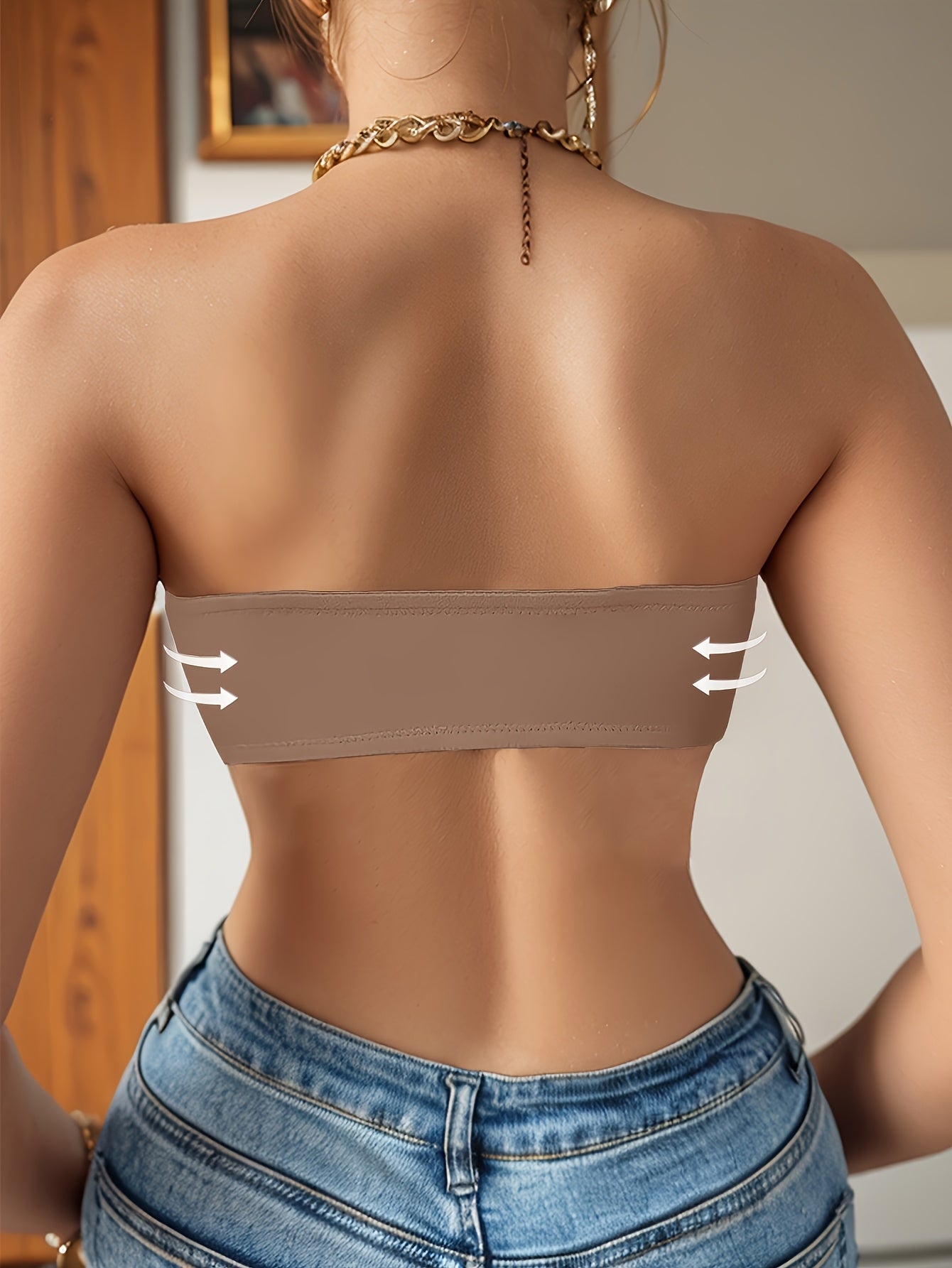 2pcs Strapless Bandeau Bras Tube Top Front Closure Wireless Bra Summer Traceless Bras Solid Seamless Bra Sexy Comfy Push Up Bra Women's Smoothing Backless Tube Top Lingerie Woman Underwear Bralette Brad