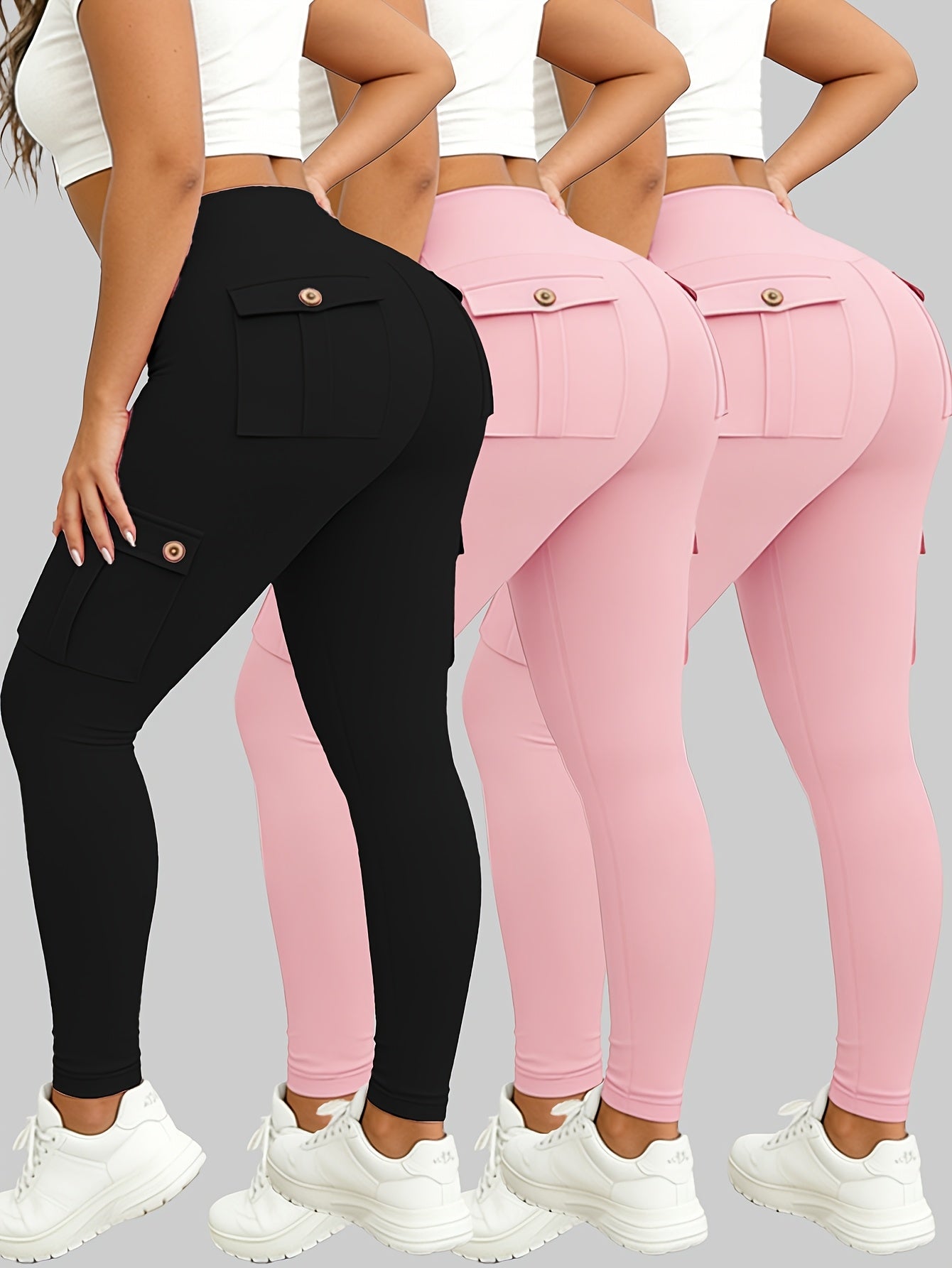 Plus Size - 3-Pack Of Large Size Big Pocket Pants | Various Colors