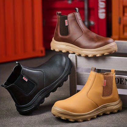 Men'S Work Shoes, All-Season Labor Shoes, Work Boots, Comfortable Fabric Insoles, Casual Outdoor Sneakers, Construction Boots
