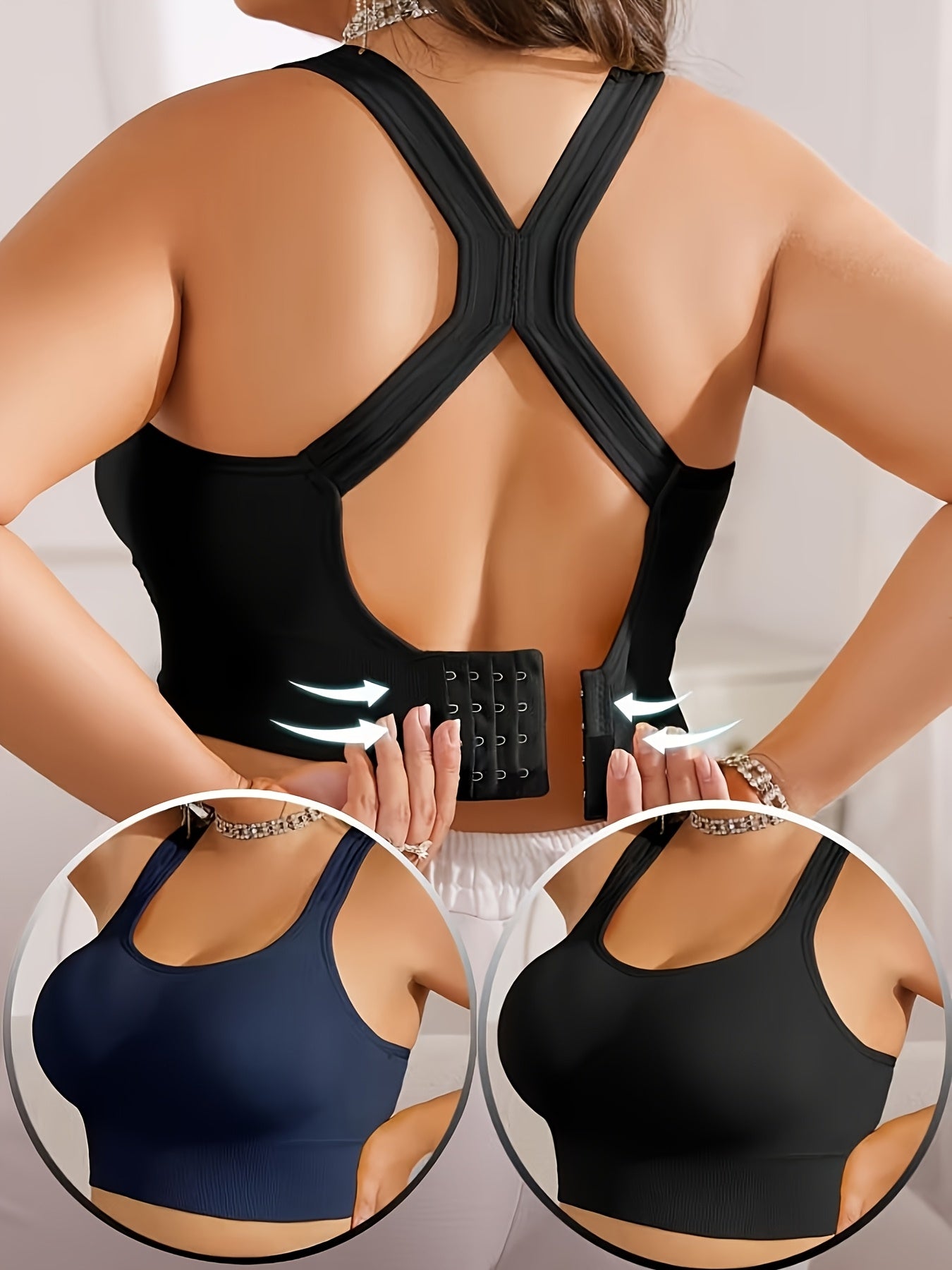 2pcs Women's Solid Color Sports Yoga Comfortable Push-up Bras - Underwear Suitable for Yoga And Exercise