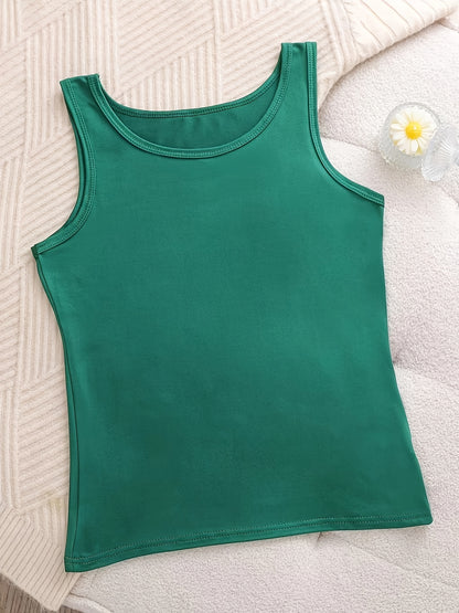 A Set of Six Women'S Soft Adhesive Vests in Various Colors Including Black, White, Gray, Pink, Rose Red, And Green. These Sleeveless Shirts Are Elastic, Breathable, And Comfortable for All Seasons, Making Them Ideal for Home And Casual Outings