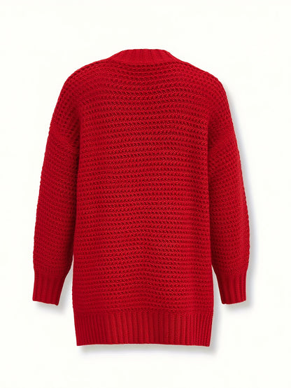 Women's Purple Polyester Oversized Long-Sleeve Sweater - product view 19