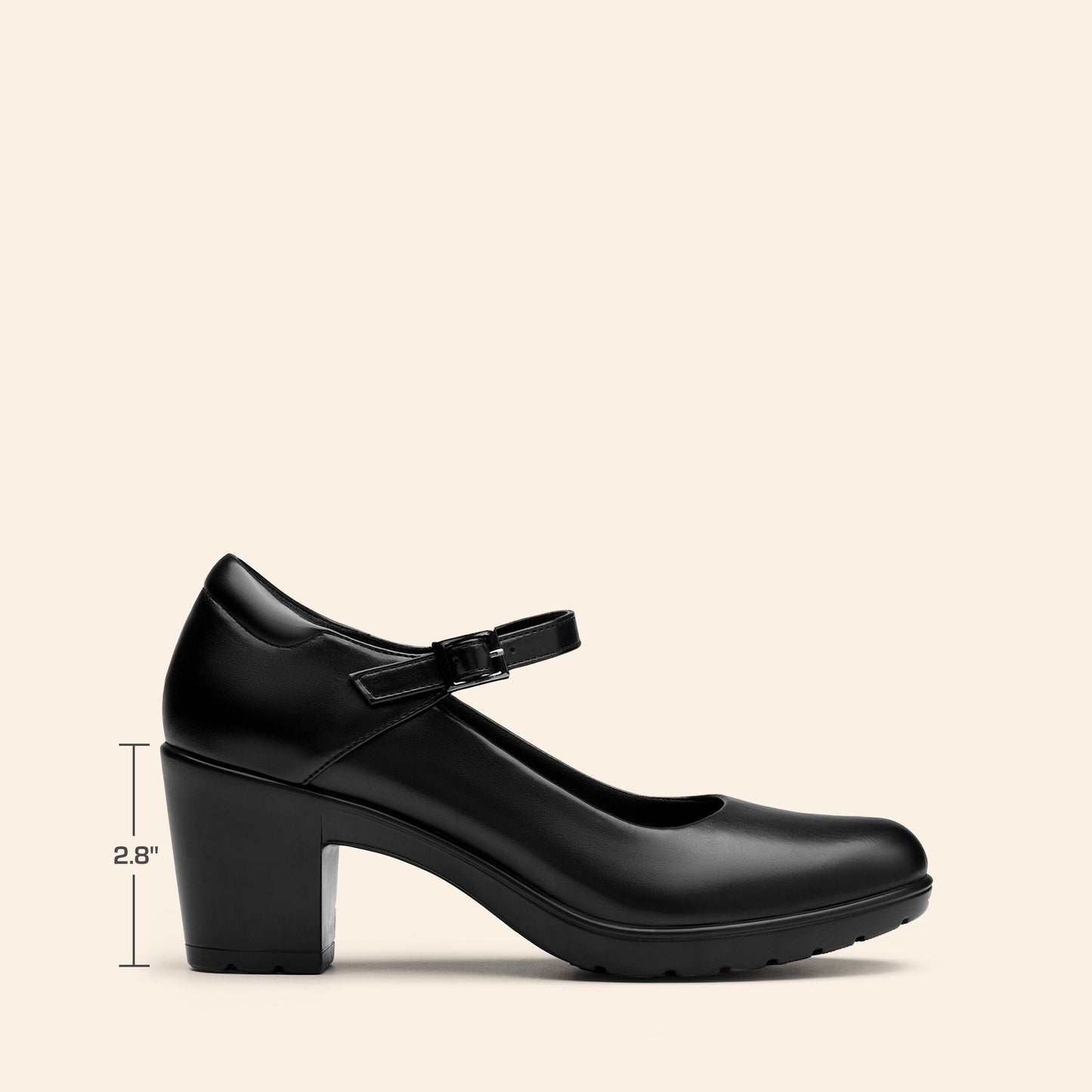Women's Chunky Low Block Heels Mary Jane Closed Toe Work Pumps Comfortable Round Toe Dress Wedding Shoes