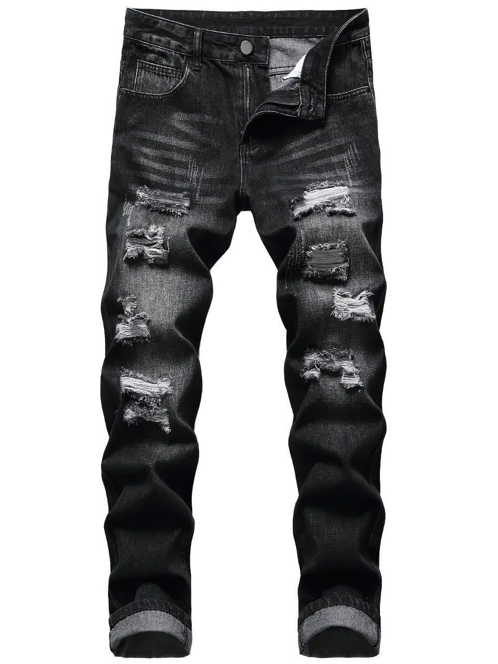 Men's Skinny Jeans - Classic Wash Distressed