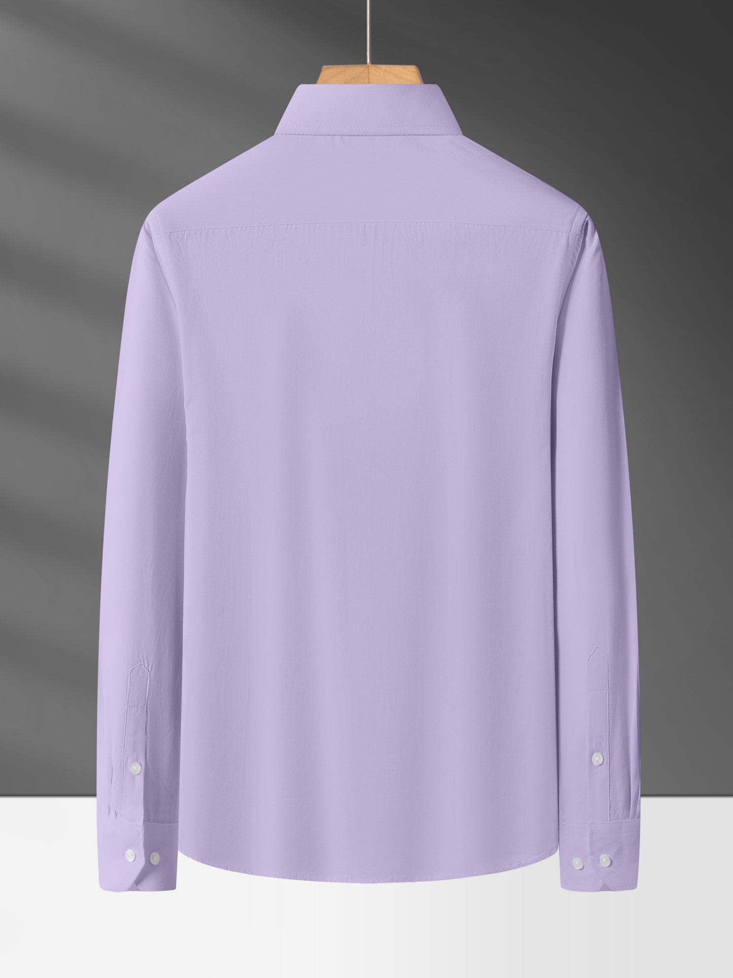 Men'S Long Sleeve Solid Color Business Dress Shirt, Elegant Collar, Stretch Fabric, Regular Fit, Single Button Front, Casual Outwear, Adult Sizes, Woven