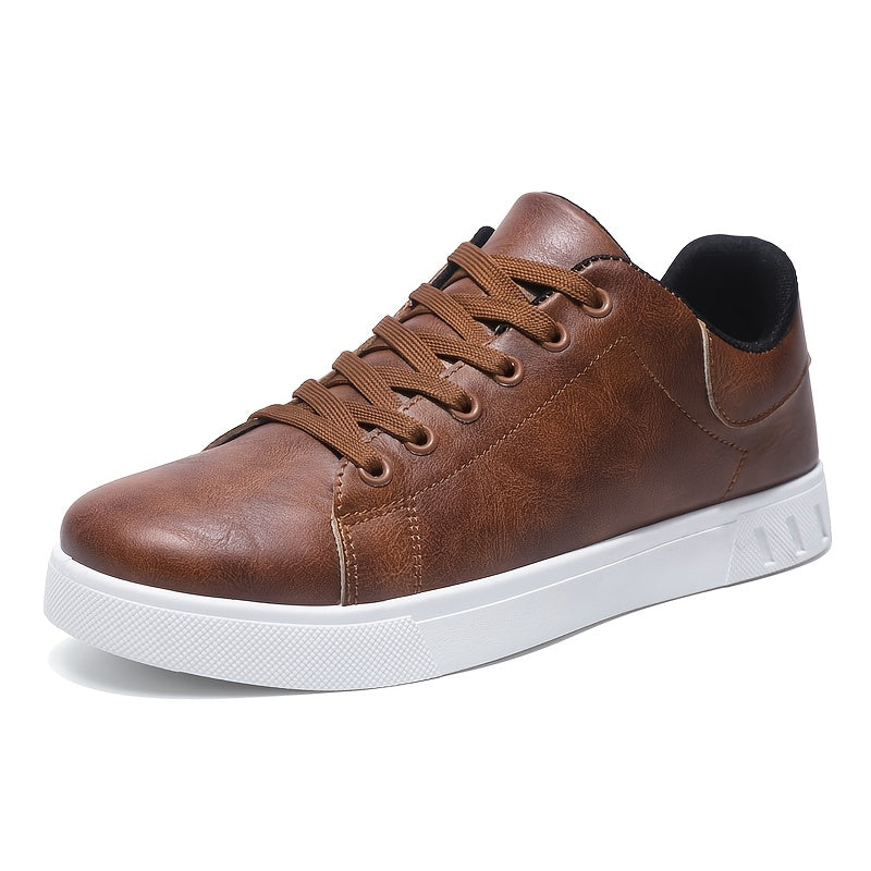 Men's Fashionable Multi-functional One-foot Casual Shoes, Anti-slip And Durable Sports Casual Shoes, Breathable Fabric Lining, PU Upper, Black/brown - Suitable for Outdoor, Sports And Daily Wear