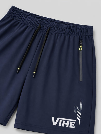 Men'S 6pcs Geometric Pattern T-shirt & Shorts Set, Breathable Quick-Dry Athletic Tracksuit for Men, Ideal for Gym, Running, Workout & Daily Casual Wear