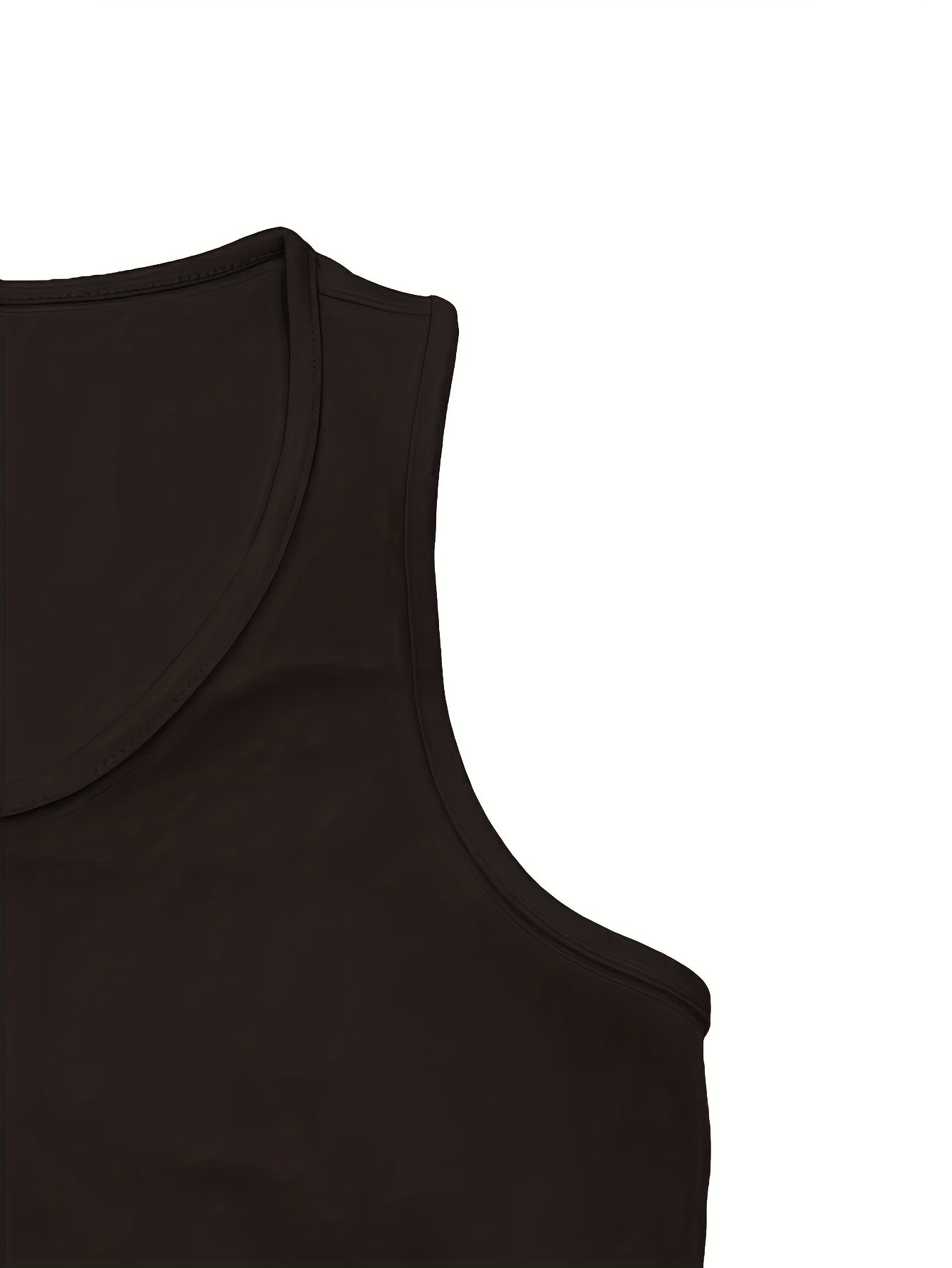 Black Polyester V-Neck Sleeveless Shorts - product view 17
