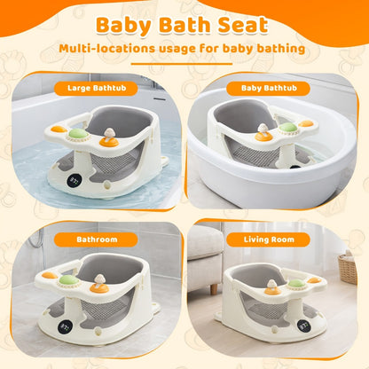 Baby Bath Seat - Non-Slip Soft Shower Safety