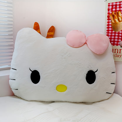 Sanrio Licensed Hello Kitty Plush Pillow - Soft And Fluffy Cushion Suitable for Home, Sofa, Bedside, And Car Use - Iconic Hello Kitty Face, Cute Decorative Cushion, Comfortable Companion for a Nap